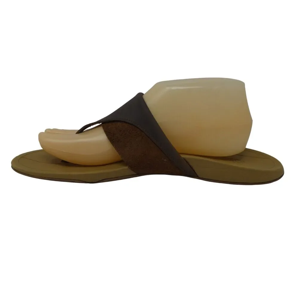 Chaco Cognac Brown Leather Flip Flops Thong Sandals